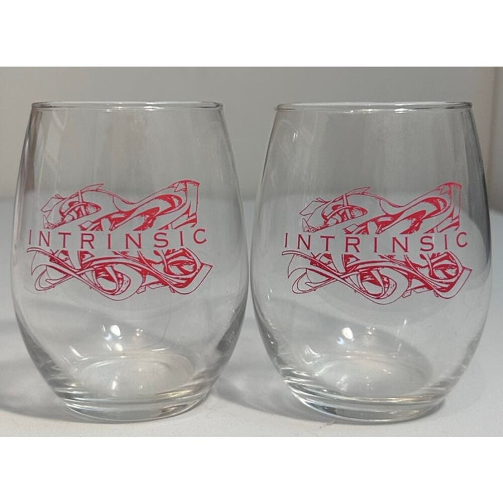 Intristic Collectible Limited Edition Stemless Wine Glasses Set Of 2